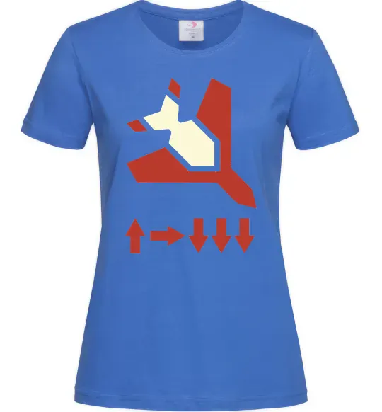 Женская футболка Helldivers літак Ярко-синий фото