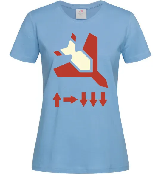 Женская футболка Helldivers літак Голубой фото