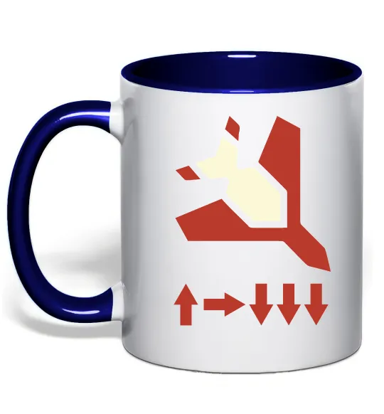 Чашка з кольоровою ручкою Helldivers літак Глибокий темно-синій фото