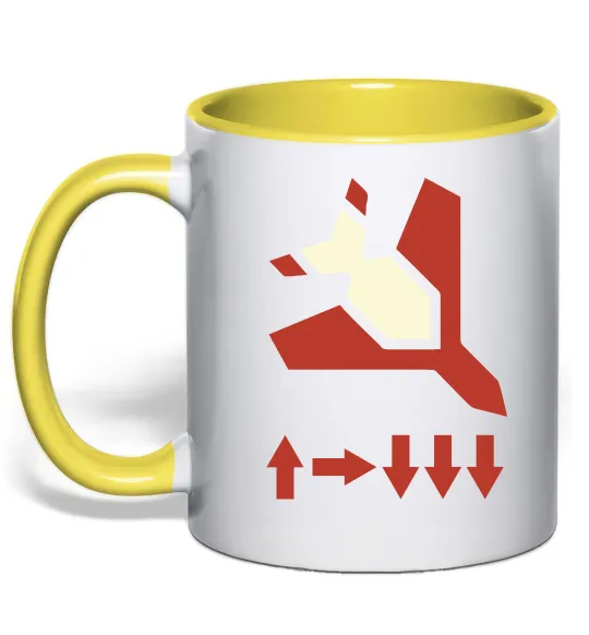 Чашка з кольоровою ручкою Helldivers літак Лимонний фото