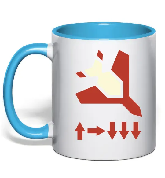 Чашка з кольоровою ручкою Helldivers літак Блакитний фото