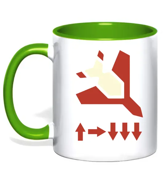 Чашка з кольоровою ручкою Helldivers літак Зелений фото