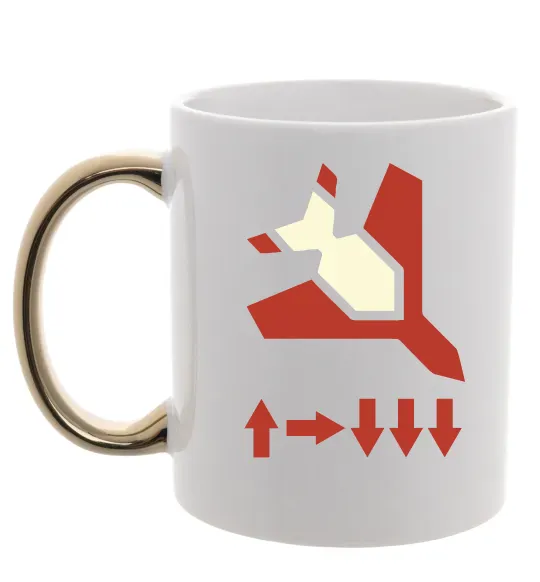 Чашка з кольоровою ручкою Helldivers літак Золото фото