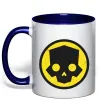 Чашка с цветной ручкой Helldivers skull Глубокий темно-синий фото