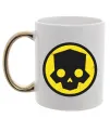 Чашка с цветной ручкой Helldivers skull Золото фото