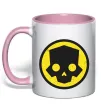 Чашка с цветной ручкой Helldivers skull Нежно розовый фото