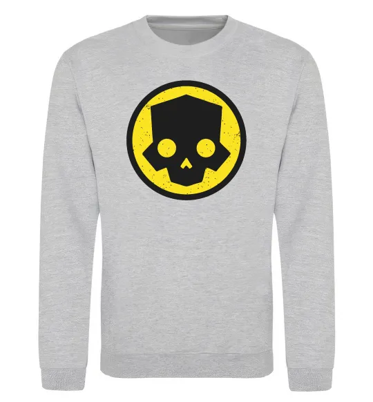Світшот Helldivers skull Сірий меланж фото