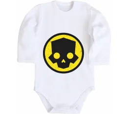 Дитячий бодік Helldivers skull Білий фото