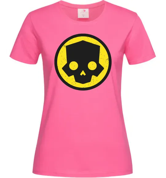 Жіноча футболка Helldivers skull Яскраво-рожевий фото