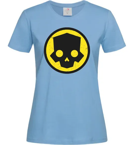 Жіноча футболка Helldivers skull Блакитний фото