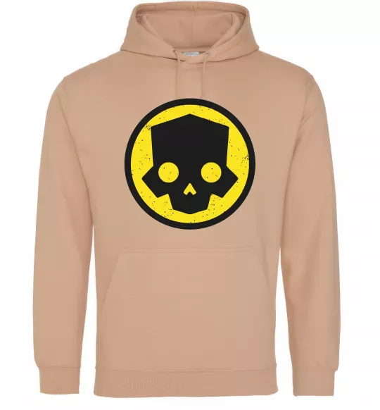 Мужская толстовка (худи) Helldivers skull Песочный фото
