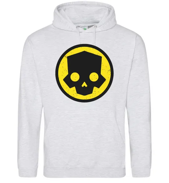 Женская толстовка (худи) Helldivers skull Серый меланж фото