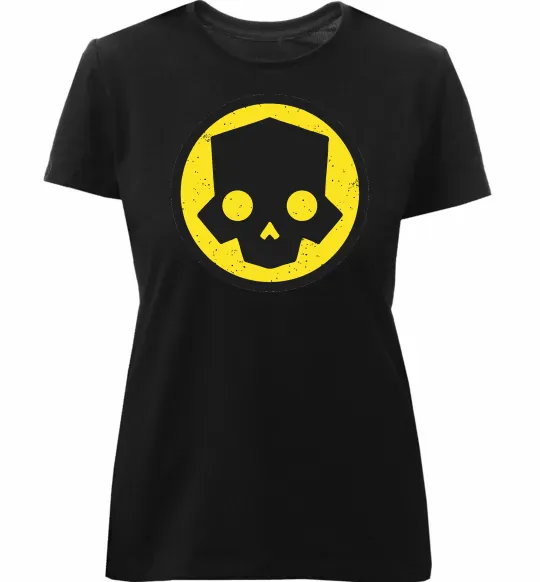 Женская премиум футболка Helldivers skull Черный фото