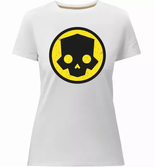 Женская премиум футболка Helldivers skull Белый фото