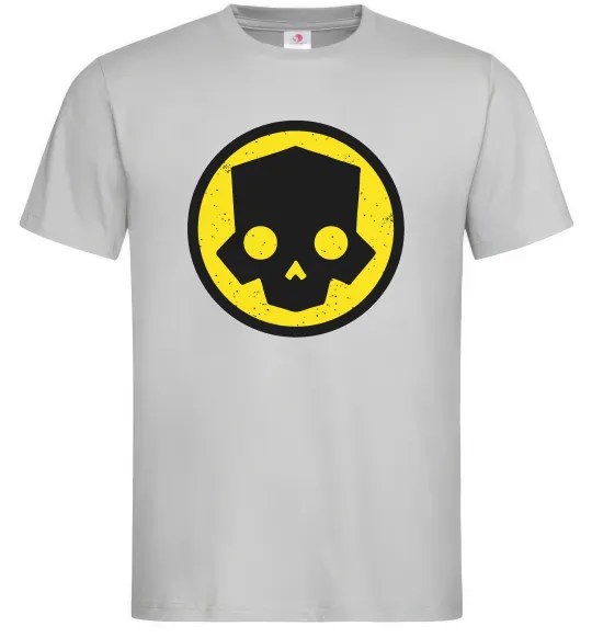 Мужская футболка Helldivers skull Серый фото
