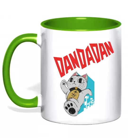 Чашка с цветной ручкой Turbo Granny's Maneki Neko Зеленый фото