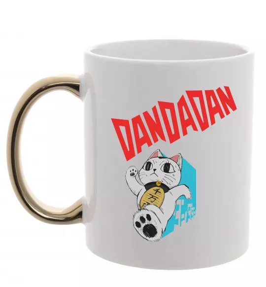 Чашка с цветной ручкой Turbo Granny's Maneki Neko Золото фото