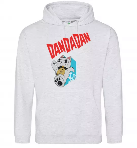 Чоловіча толстовка (худі) Turbo Granny's Maneki Neko Сірий меланж фото