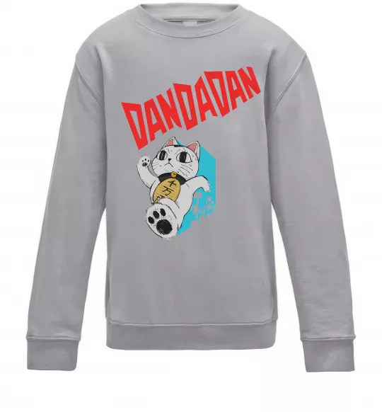 Детский Свитшот Turbo Granny's Maneki Neko Серый меланж фото