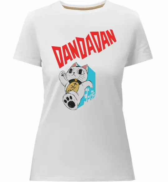 Жіноча преміум футболка Turbo Granny's Maneki Neko Білий фото