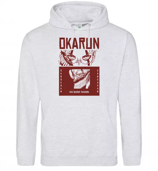 Женская толстовка (худи) Okarun Серый меланж фото