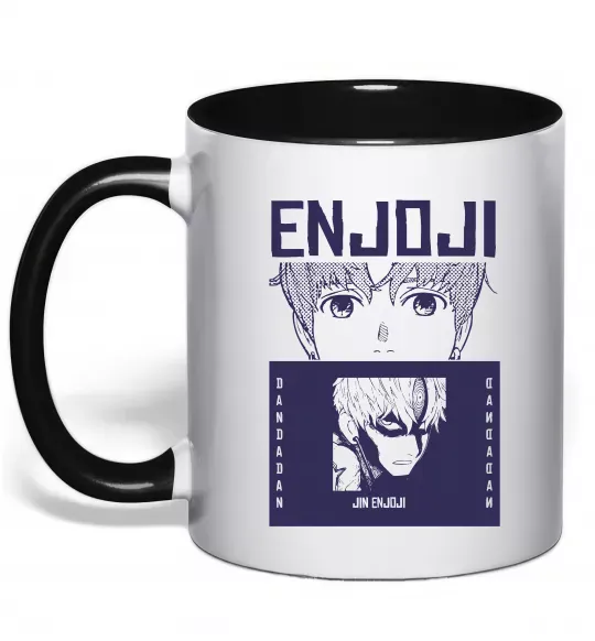 Чашка с цветной ручкой Enjoji Черный фото