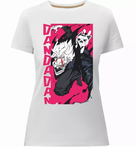 Жіноча преміум футболка Dan Da Dan Okarun Білий фото