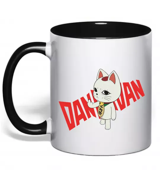 Чашка с цветной ручкой Maneki Neko Черный фото