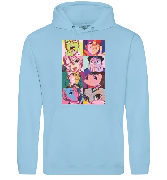 Чоловіча толстовка (худі) Дандадан колаж Блакитний фото