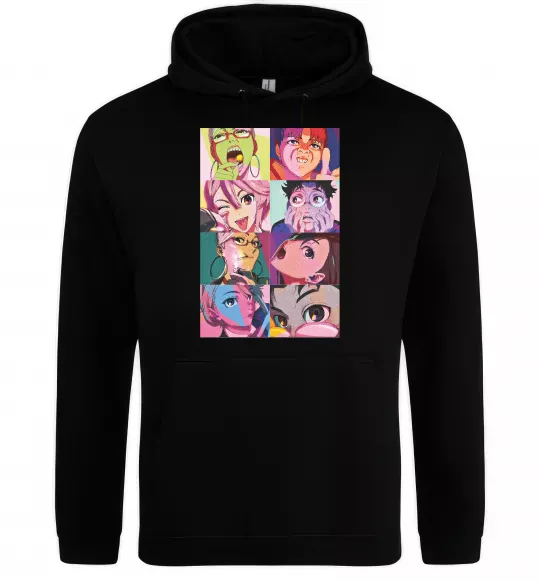 Женская толстовка (худи) Дандадан колаж Черный фото