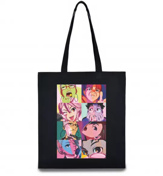 Еко-сумка Дандадан колаж Чорний фото