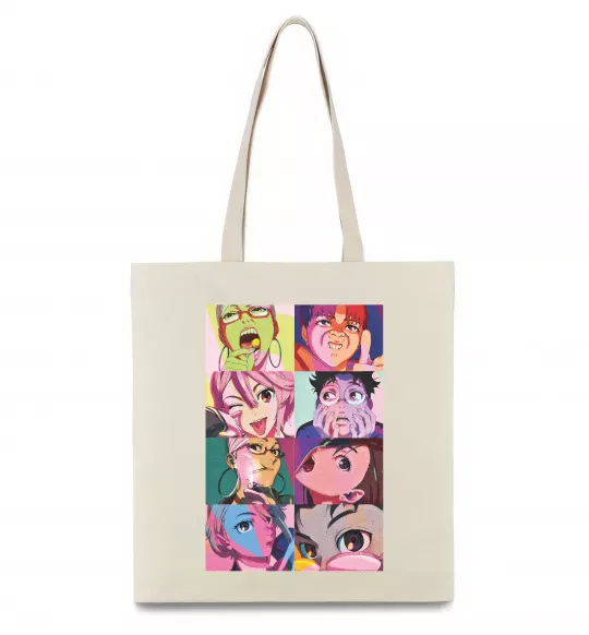 Еко-сумка Дандадан колаж Бежевий фото