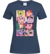 Жіноча футболка Дандадан колаж Темно-синій фото