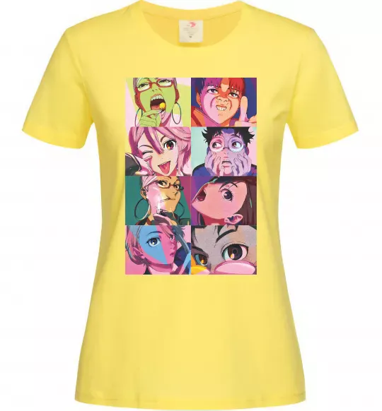 Жіноча футболка Дандадан колаж Лимонний фото