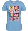 Жіноча футболка Дандадан колаж Блакитний фото