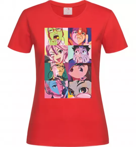 Жіноча футболка Дандадан колаж Червоний фото