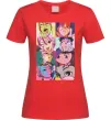 Жіноча футболка Дандадан колаж Червоний фото
