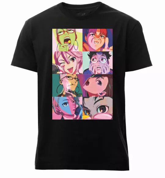 Мужская премиум футболка Дандадан колаж Черный фото