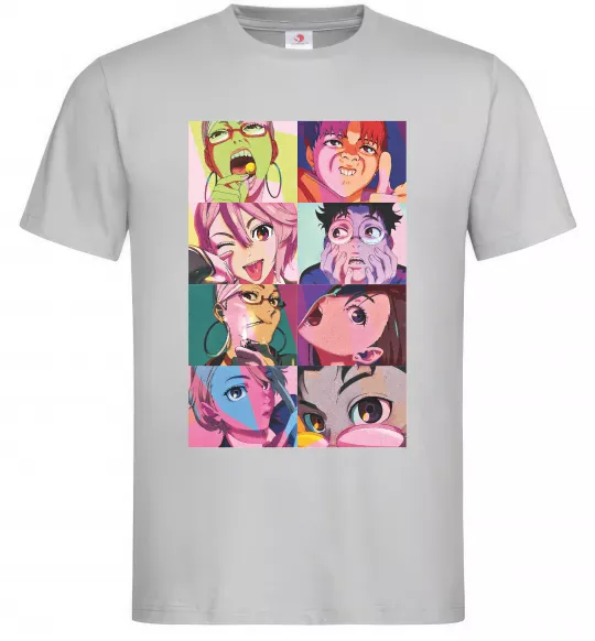 Мужская футболка Дандадан колаж Серый фото