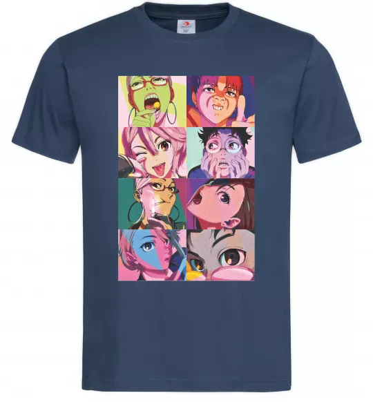 Мужская футболка Дандадан колаж Темно-синий фото