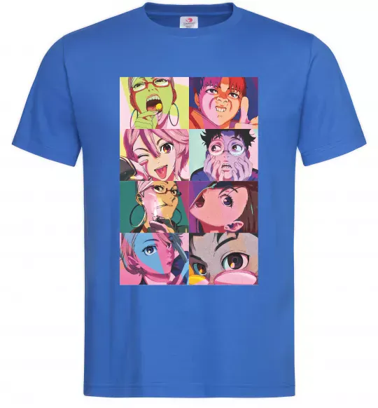 Мужская футболка Дандадан колаж Ярко-синий фото