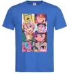 Мужская футболка Дандадан колаж Ярко-синий фото