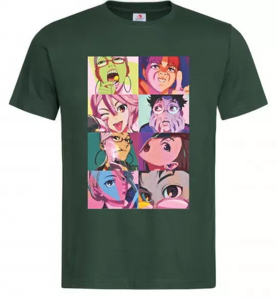 Мужская футболка Дандадан колаж Темно-зеленый фото