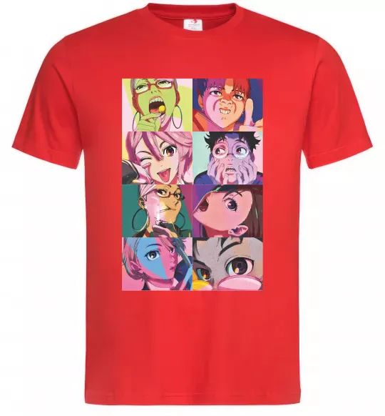 Мужская футболка Дандадан колаж Красный фото
