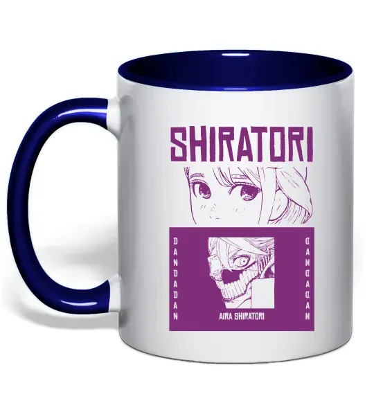 Чашка з кольоровою ручкою Shiratori Глибокий темно-синій фото