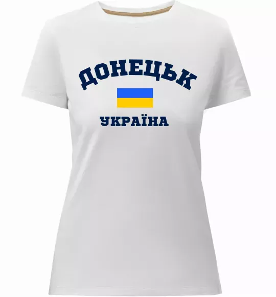 Жіноча преміум футболка Донецьк Україна Білий фото