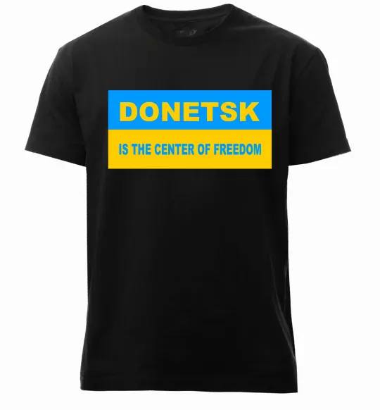 Мужская премиум футболка Donetsk center of freedom Черный фото