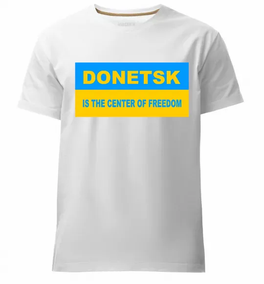 Мужская премиум футболка Donetsk center of freedom Белый фото