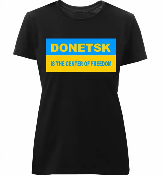 Жіноча преміум футболка Donetsk center of freedom Чорний фото
