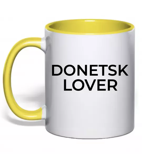 Чашка с цветной ручкой Donetsk lover Солнечно желтый фото